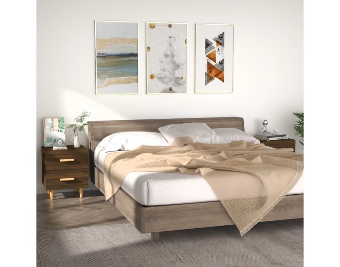 Sonata Noptiere, 2 buc., stejar maro, 40x35x47,5 cm