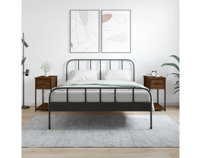 Sonata H Нощни шкафчета 2 бр кафяв дъб 30x60x60 см инженерно дърво