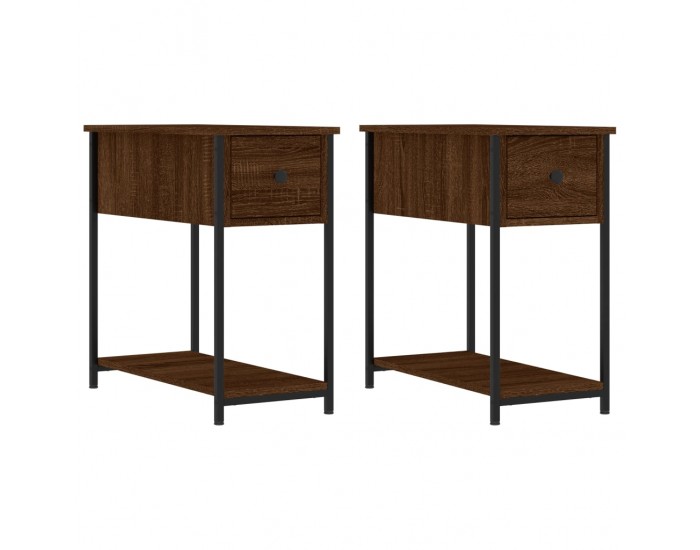 Sonata H Нощни шкафчета 2 бр кафяв дъб 30x60x60 см инженерно дърво