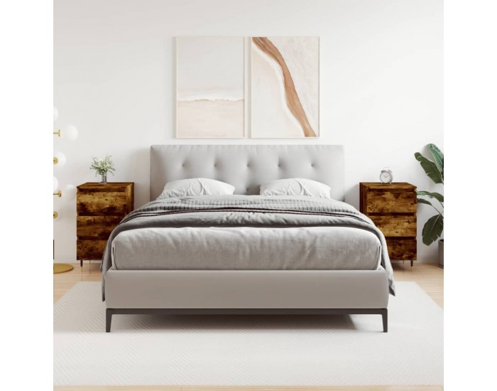 Sonata H Нощни шкафчета 2 бр опушен дъб 40x35x69 см инженерно дърво