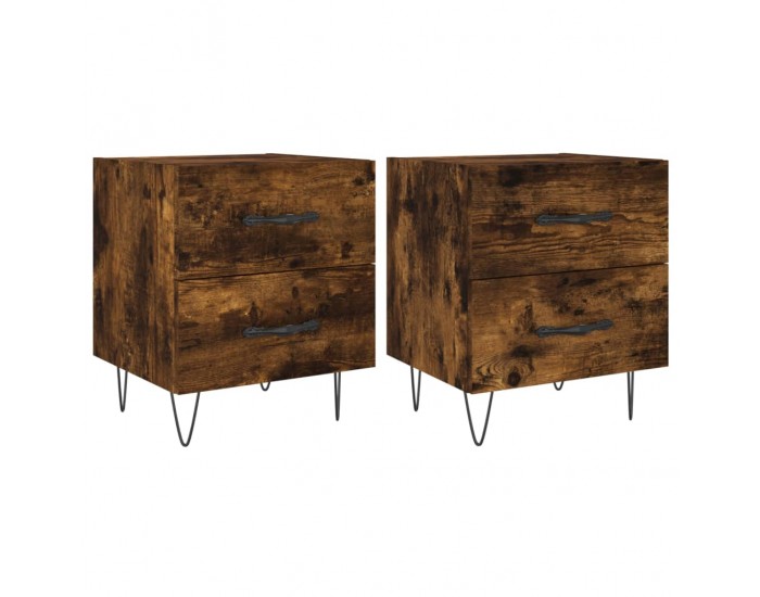 Sonata H Нощни шкафчета 2 бр опушен дъб 40x35x47,5 см инженерно дърво