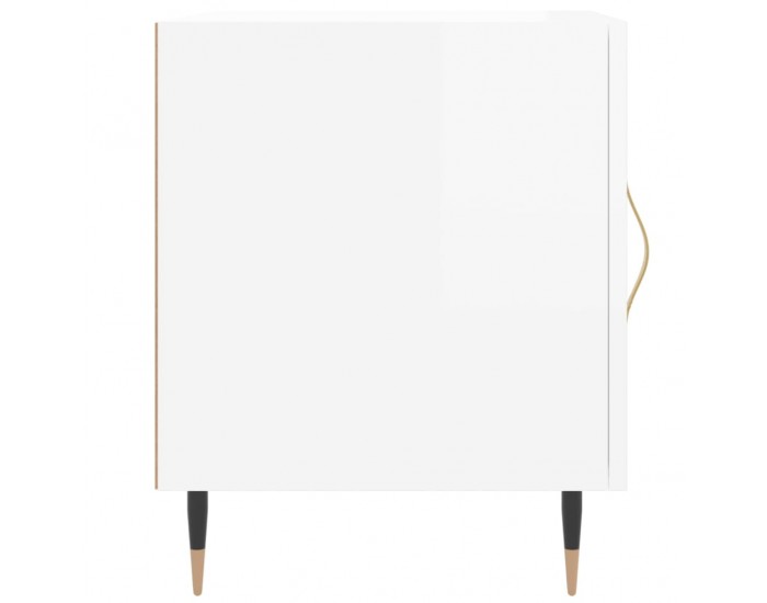 Sonata H Нощни шкафчета 2 бр бял гланц 40x40x50 см инженерно дърво