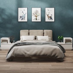 Sonata H Нощни шкафчета, 2 бр, бели, 60x34x51 см, борово дърво масив - Noptiere
