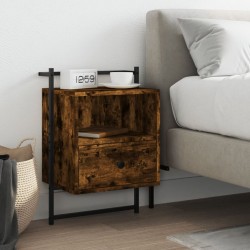 Sonata H Нощно шкафче стенно опушен дъб 40x30x61 см инженерно дърво - Noptiere