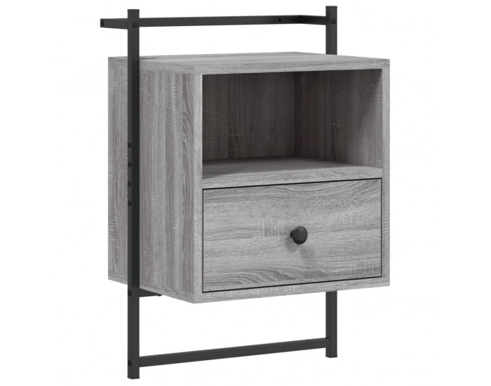 Sonata H Нощно шкафче стенно 2 бр сив сонома 40x30x61 см инженерно дърво