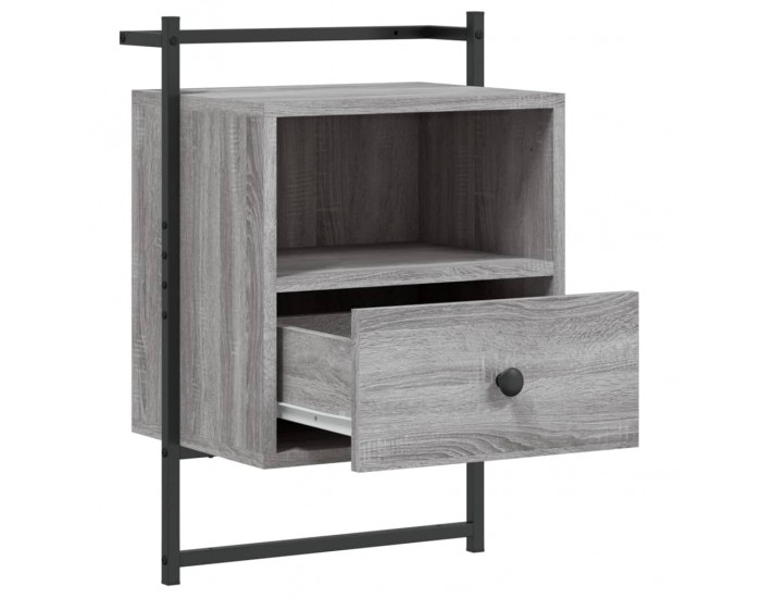 Sonata H Нощно шкафче стенно 2 бр сив сонома 40x30x61 см инженерно дърво