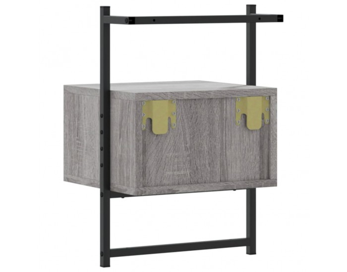 Sonata H Нощно шкафче стенно сив сонома 35x30x51 см инженерно дърво