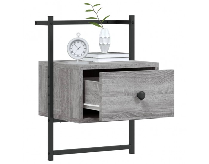 Sonata H Нощно шкафче стенно сив сонома 35x30x51 см инженерно дърво