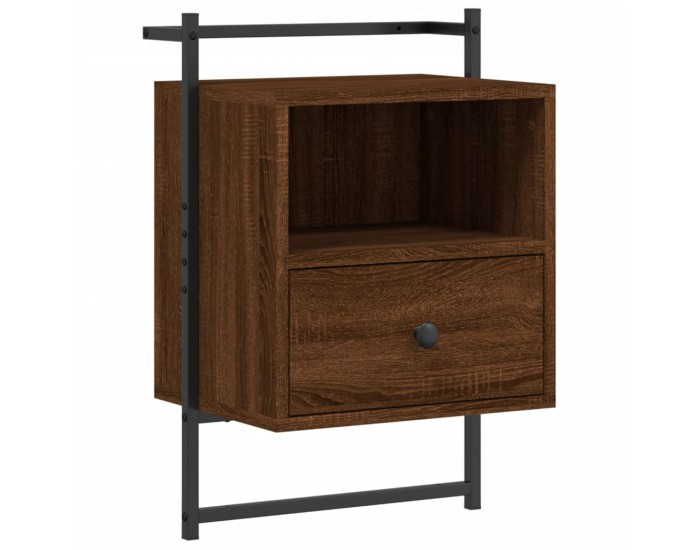 Sonata H Нощно шкафче стенно 2 бр кафяв дъб 40x30x61 см инженерно дърво