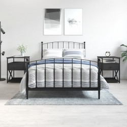 Sonata H Нощни шкафчета 2 бр черни 40x42x55 см инженерно дърво - Noptiere