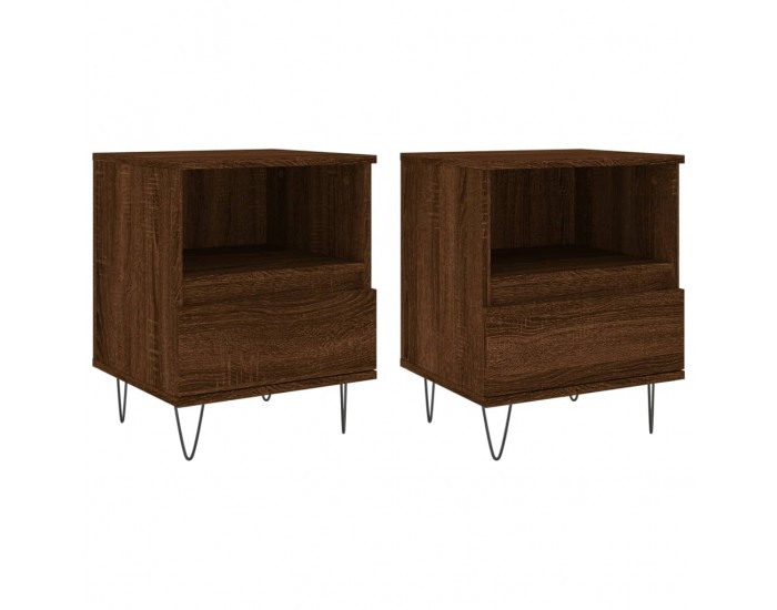 Sonata H Нощни шкафчета 2 бр кафяв дъб 40x35x50 см инженерно дърво