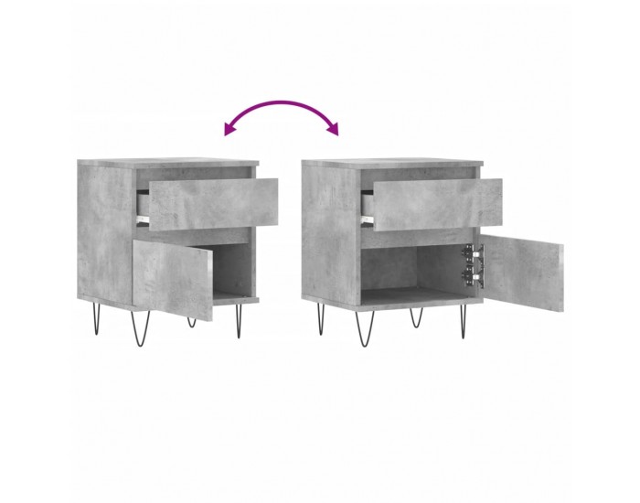 Sonata H Нощни шкафчета 2 бр бетонно сив 40x35x50 см инженерна дървесина