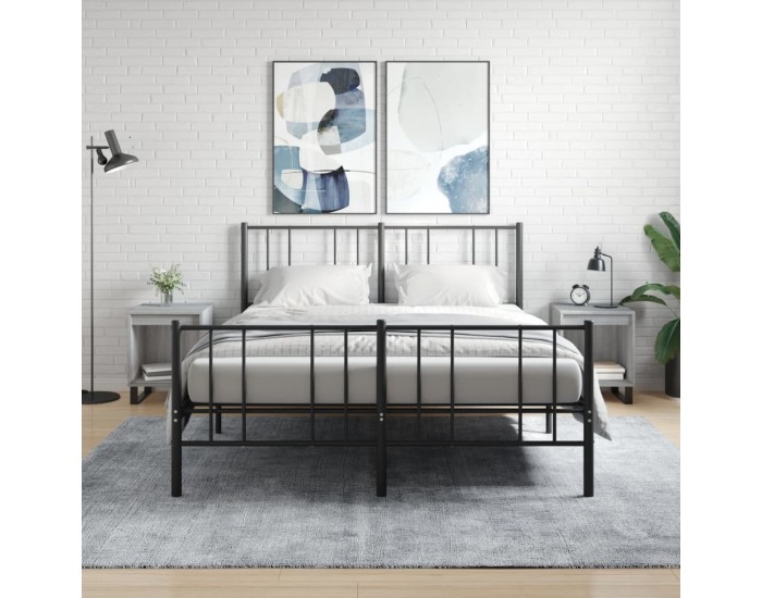 Sonata Noptiere, 2 buc., gri sonoma, 40x35x50 cm, lemn compozit