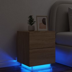 Sonata H Нощно шкафче с LED осветление, дъб сонома, инженерно дърво - Noptiere