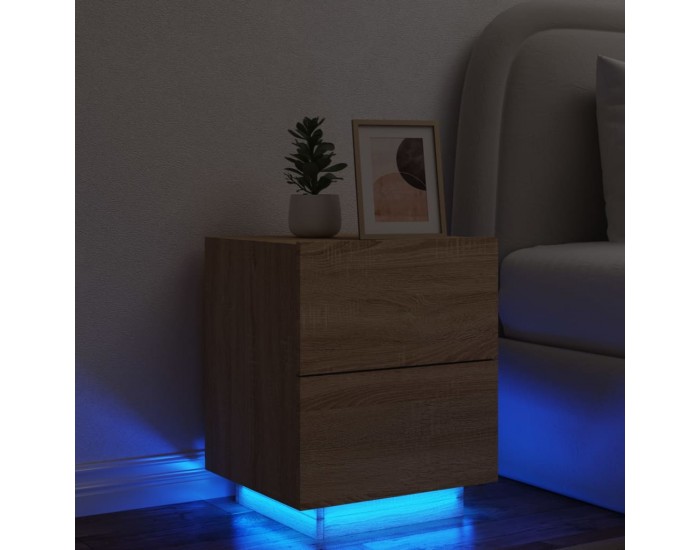 Sonata H Нощно шкафче с LED осветление, дъб сонома, инженерно дърво