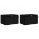 Sonata Noptiere montate pe perete cu lumini LED, 2 buc., negru