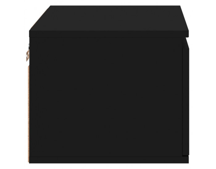 Sonata Noptiere montate pe perete cu lumini LED, 2 buc., negru