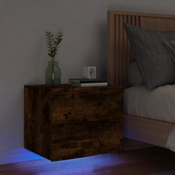 Sonata H Нощно шкафче за стена с LED осветление, опушен дъб - Noptiere