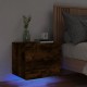 Sonata H Нощно шкафче за стена с LED осветление, опушен дъб
