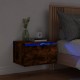 Sonata H Нощно шкафче за стена с LED осветление, опушен дъб