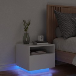 Sonata H Нощно шкафче с LED осветление, бяло, 40x39x37 см - Noptiere