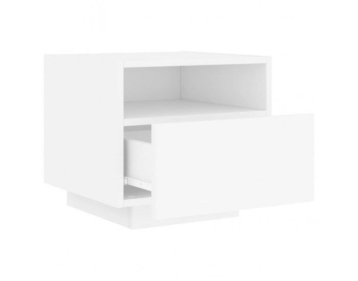 Sonata Noptiere cu lumini LED, alb, 40x39x37 cm