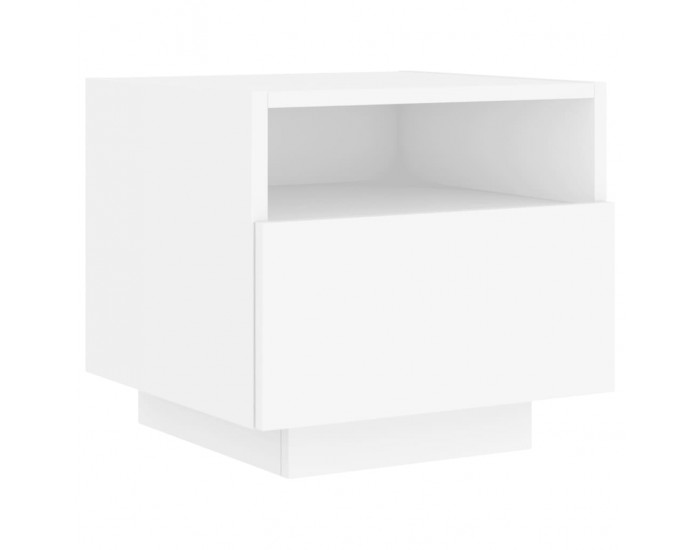 Sonata Noptiere cu lumini LED, alb, 40x39x37 cm