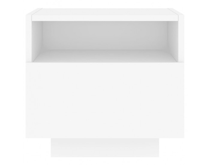 Sonata Noptiere cu lumini LED, alb, 40x39x37 cm