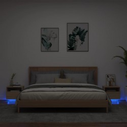 Sonata H Нощни шкафчета с LED осветление, 2 бр, сонома дъб, 40x39x37 см - Noptiere