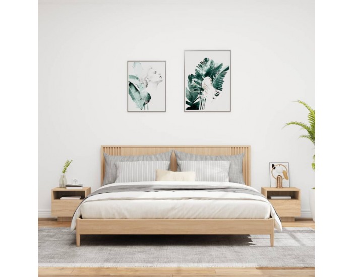 Sonata H Нощни шкафчета с LED осветление, 2 бр, сонома дъб, 40x39x37 см