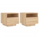 Sonata H Нощни шкафчета с LED осветление, 2 бр, сонома дъб, 40x39x37 см