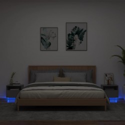 Sonata H Нощни шкафчета с LED осветление, 2 бр, черни, 40x39x37 см - Noptiere