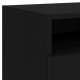 Sonata H Нощни шкафчета с LED осветление, 2 бр, черни, 40x39x37 см