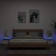 Sonata H Нощни шкафчета с LED осветление, 2 бр, бели, 40x39x48,5 см