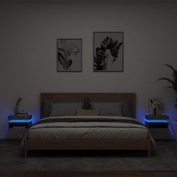 Sonata H Нощни шкафчета с LED осветление, 2 бр, бетонно сив,40x39x48,5см - Noptiere