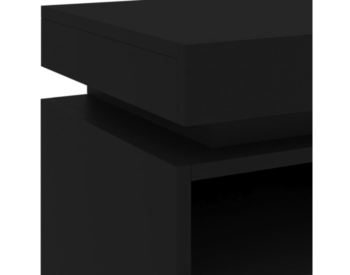Sonata H Нощни шкафчета с LED осветление, 2 бр, черни, 40x39x48,5 см
