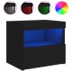 Sonata H Нощни шкафчета с LED осветление, 2 бр, черни, 50x40x45 см