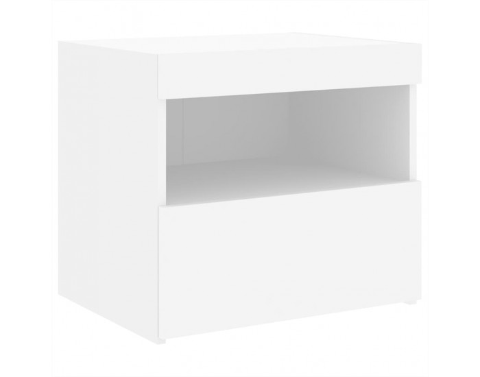 Sonata H Нощни шкафчета с LED осветление, 2 бр, бели, 50x40x45 см