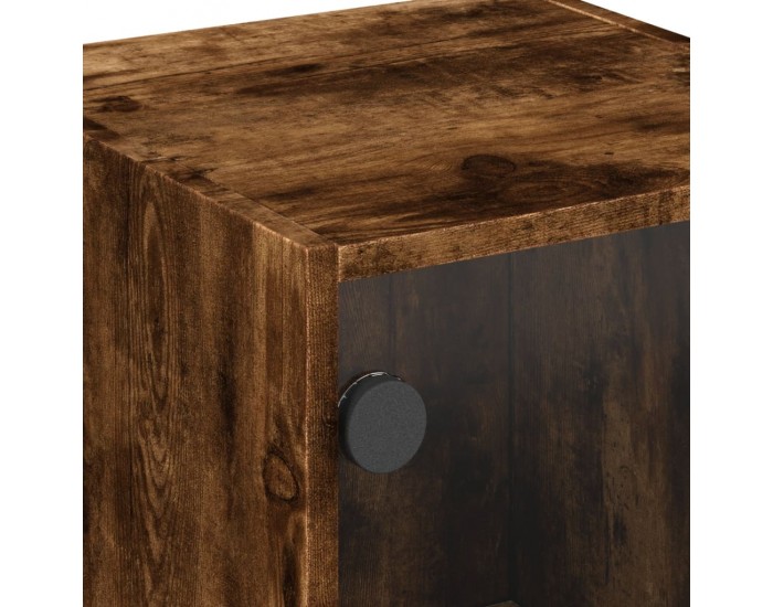 Sonata H Нощно шкафче със стъклена врата опушен дъб 35x37x42 см