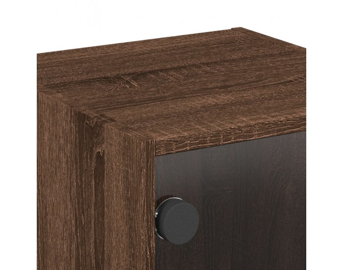 Sonata H Нощно шкафче със стъклена врата кафяв дъб 35x37x35 см