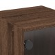 Sonata H Нощно шкафче със стъклена врата кафяв дъб 35x37x35 см