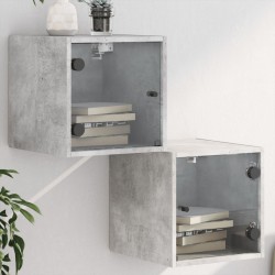 Sonata H Нощни шкафчета със стъклени врати 2 бр бетонно сиво 35x37x35 см - Noptiere