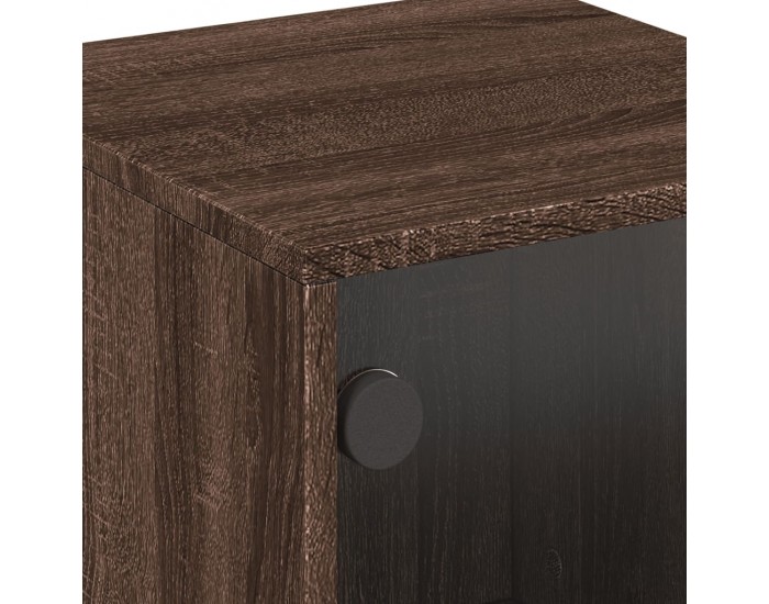 Sonata H Нощни шкафчета със стъклени врати 2 бр кафяв дъб 35x37x50 см