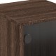 Sonata H Нощни шкафчета със стъклени врати 2 бр кафяв дъб 35x37x50 см