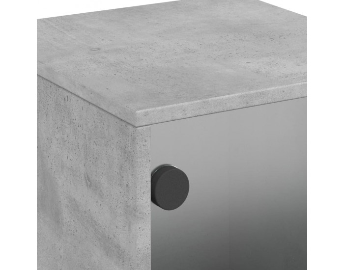 Sonata H Нощни шкафчета със стъклени врати 2 бр бетонно сиво 35x37x50 см