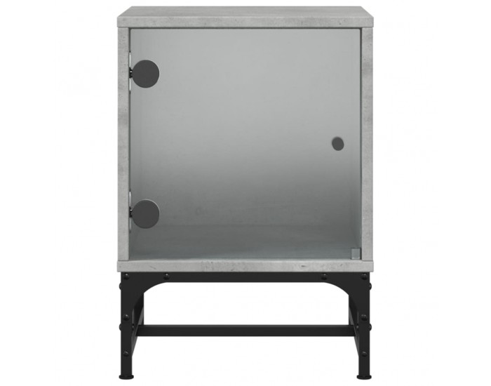 Sonata H Нощни шкафчета със стъклени врати 2 бр бетонно сиво 35x37x50 см
