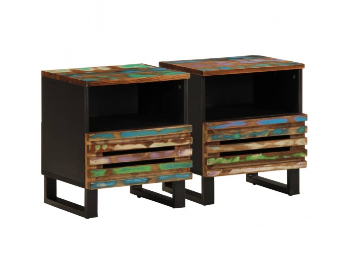 Sonata H Нощни шкафчета 2 бр 40x34x46 см регенерирано дърво масив
