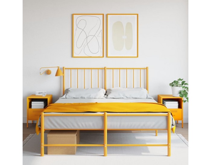 Sonata H Нощни шкафчета 2 бр горчица жълто 36x39x50,5 см стомана