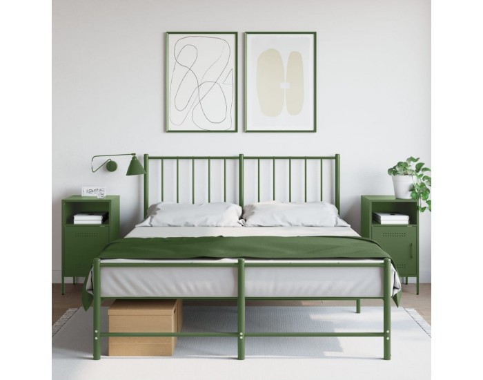 Sonata Noptiere, 2 buc., verde măsliniu, 36x39x68 cm, oțel