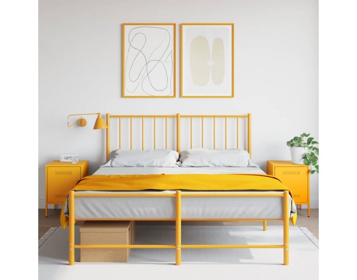 Sonata H Нощни шкафчета 2 бр горчица жълто 36x39x50,5 см стомана